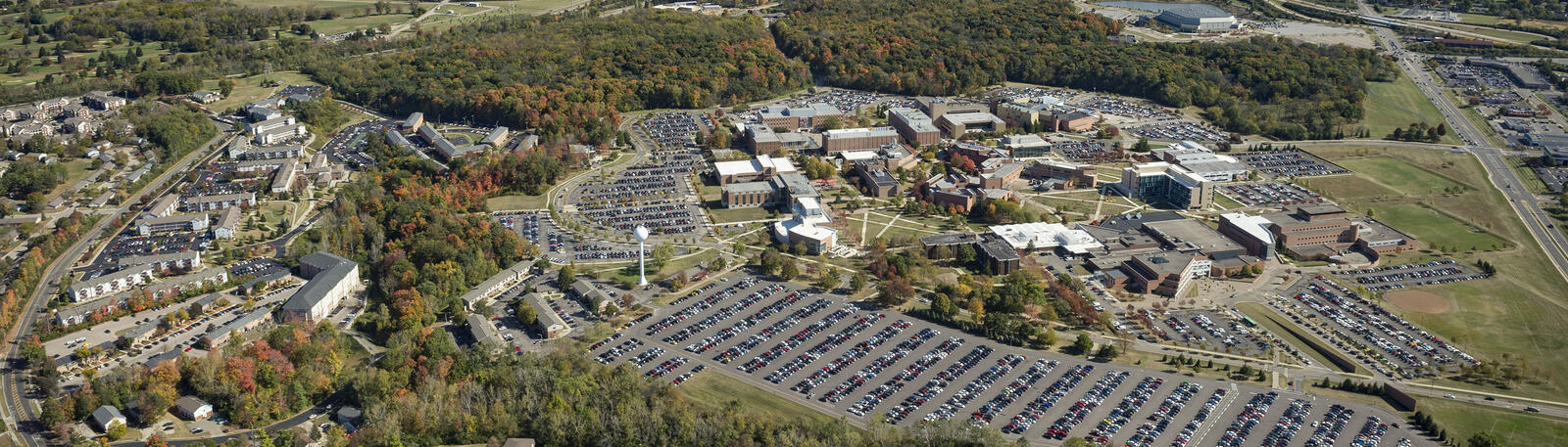 aerial photo of wright state's campus